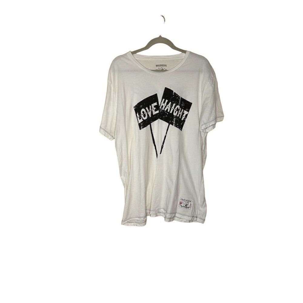 True Religion Love Haight Men's Graphic T-Shirt White XXL Short Sleeve C…